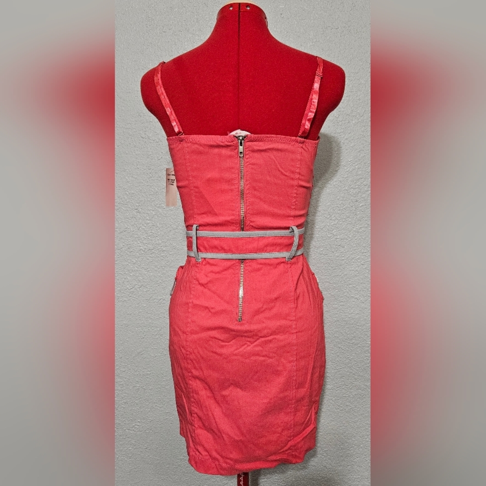 Coral Pink with White Trim Dress - Picture 3 of 5